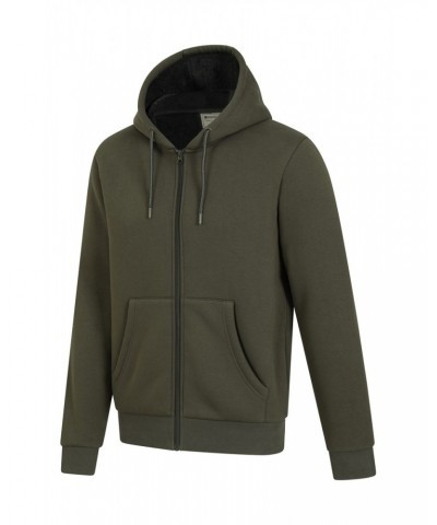 Dalton Mens Sherpa Lined Hoodie Dark Khaki $24.00 Tops