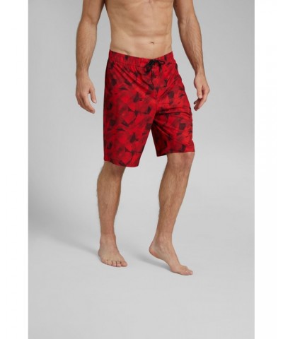 Printed Mens Swim Shorts Red $18.00 Pants