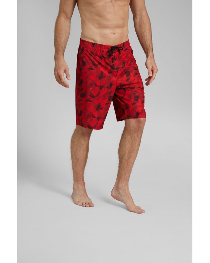 Printed Mens Swim Shorts Red $18.00 Pants