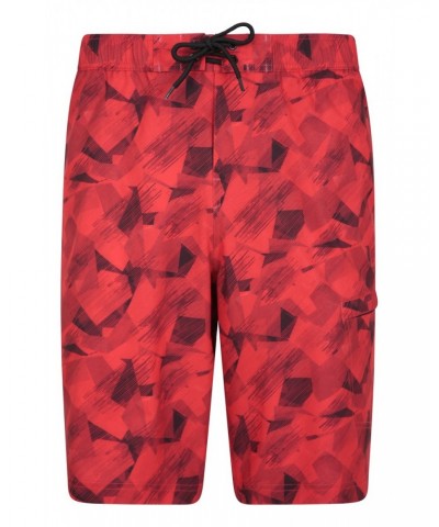 Printed Mens Swim Shorts Red $18.00 Pants