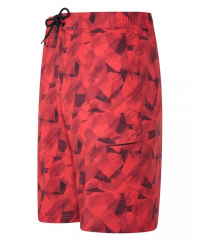 Printed Mens Swim Shorts Red $18.00 Pants