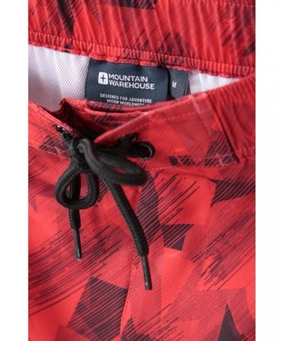 Printed Mens Swim Shorts Red $18.00 Pants