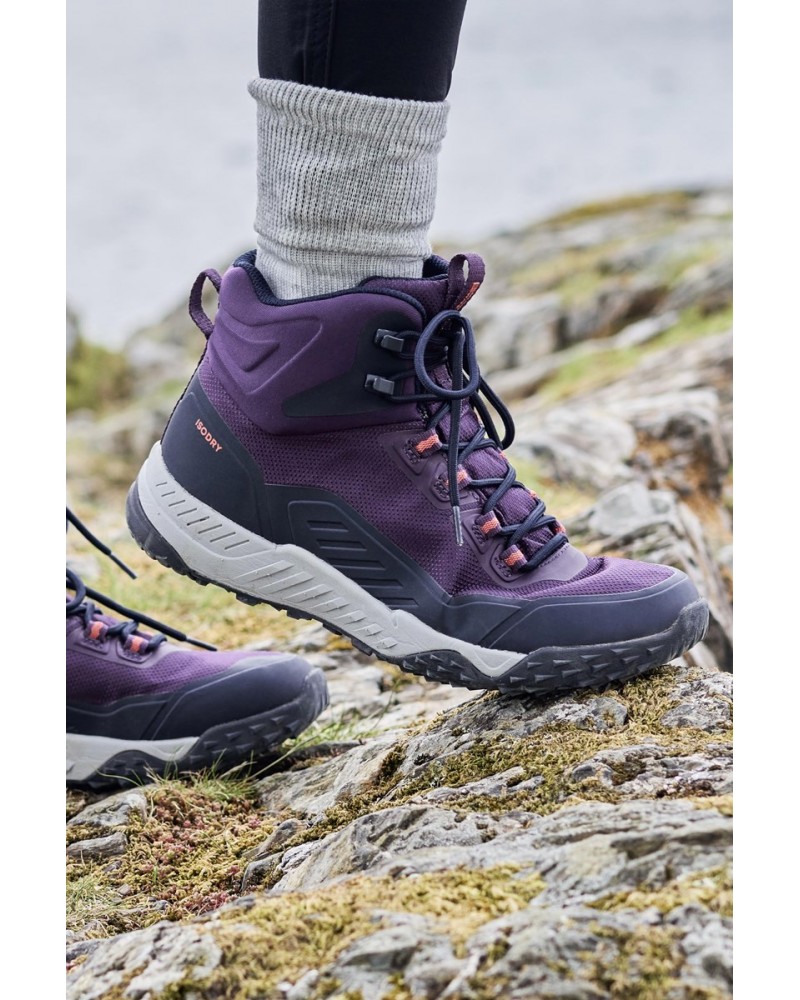 Magnify Womens Waterproof Hiking Boots Purple $34.79 Footwear