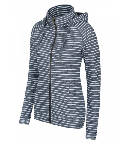 Woolamai Womens Full-Zip Hoodie Blue $27.55 Tops