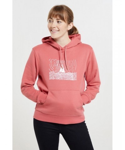 Sail Boat Womens Hoodie Coral $23.99 Tops