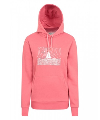 Sail Boat Womens Hoodie Coral $23.99 Tops