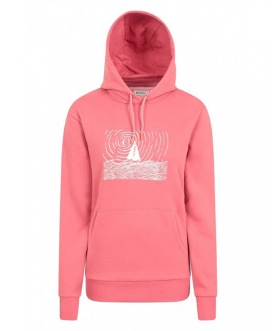 Sail Boat Womens Hoodie Coral $23.99 Tops