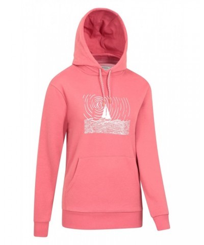 Sail Boat Womens Hoodie Coral $23.99 Tops