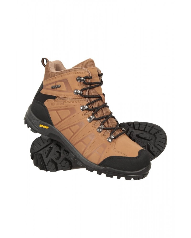 Hurricane Extreme Mens Waterproof IsoGrip Boots Brown $48.59 Footwear