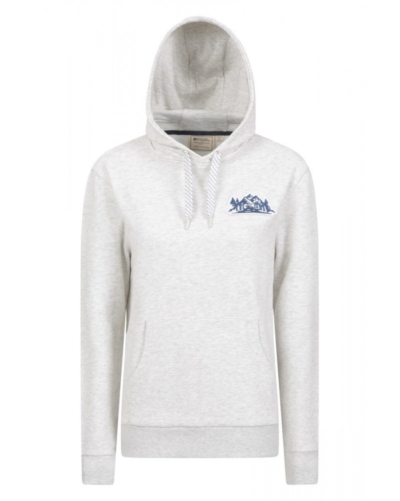 Mountain Badge Womens Hoodie Cream $19.60 Tops