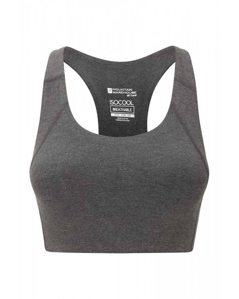 Bamboo Light-Support Womens Sports Bra Charcoal $15.94 Active