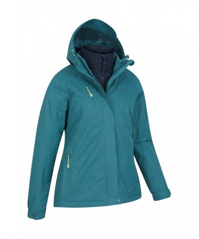 Bracken Melange Womens 3 in 1 Jacket Teal $35.00 Jackets