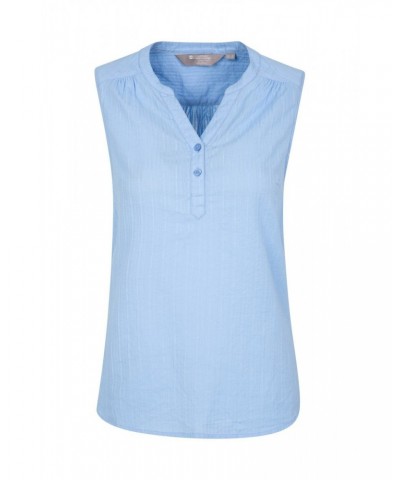 Petra Womens Sleeveless Shirt Pale Blue $17.81 Tops