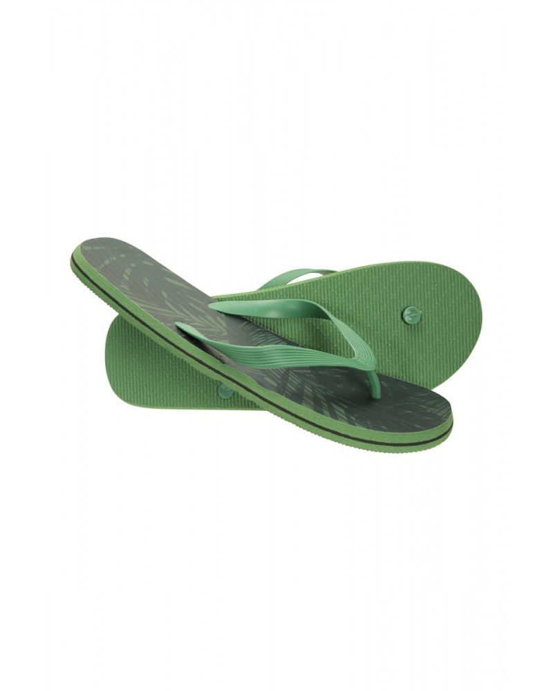 Beach Walk Mens Flip Flops Dark Green $8.69 Footwear