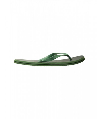 Beach Walk Mens Flip Flops Dark Green $8.69 Footwear