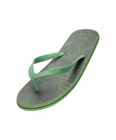 Beach Walk Mens Flip Flops Dark Green $8.69 Footwear