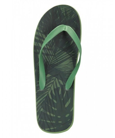 Beach Walk Mens Flip Flops Dark Green $8.69 Footwear