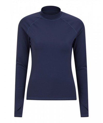 Womens Long Sleeve Rash Guard Navy $16.00 Swimwear