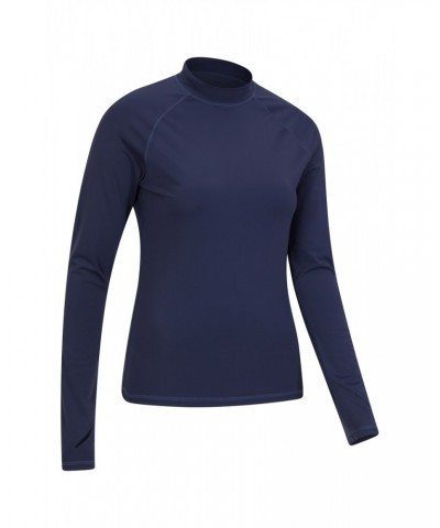 Womens Long Sleeve Rash Guard Navy $16.00 Swimwear