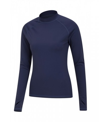 Womens Long Sleeve Rash Guard Navy $16.00 Swimwear