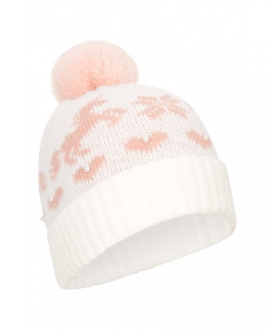 Faux Pearl Kids Pom Beanie Cream $9.00 Accessories