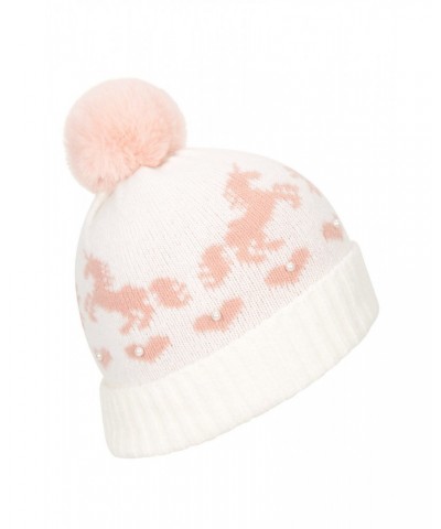 Faux Pearl Kids Pom Beanie Cream $9.00 Accessories