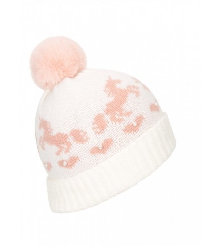 Faux Pearl Kids Pom Beanie Cream $9.00 Accessories