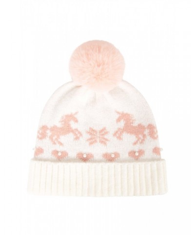 Faux Pearl Kids Pom Beanie Cream $9.00 Accessories