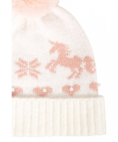 Faux Pearl Kids Pom Beanie Cream $9.00 Accessories