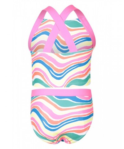 Kids Cross Back Tankini Neon Brights $12.09 Swimwear