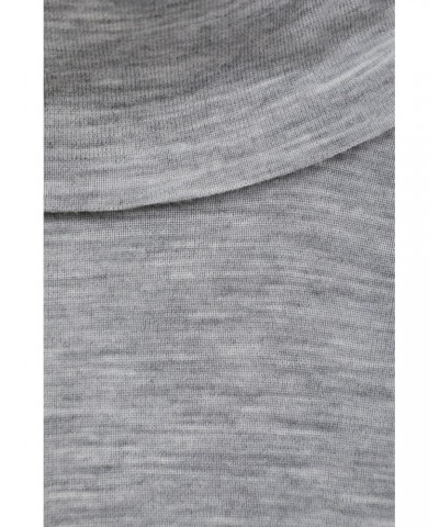 Womens Merino Roll Neck Top Light Grey $22.79 Thermals