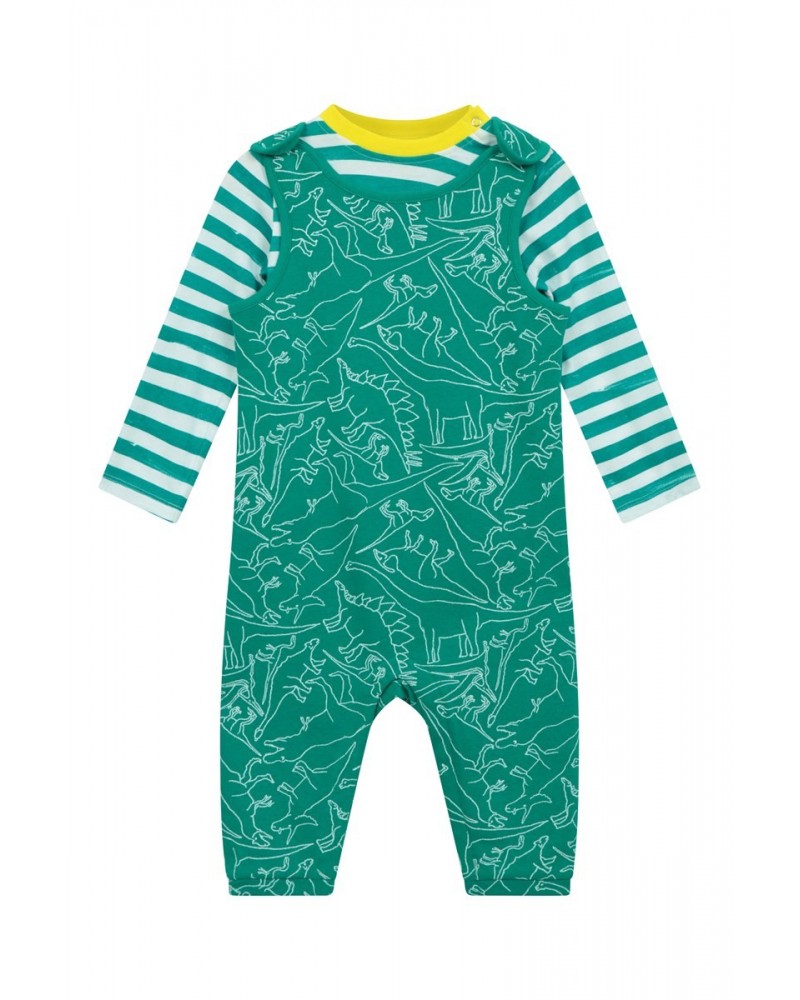 Baby Long Sleeve Overall Set Green $14.99 Babywear