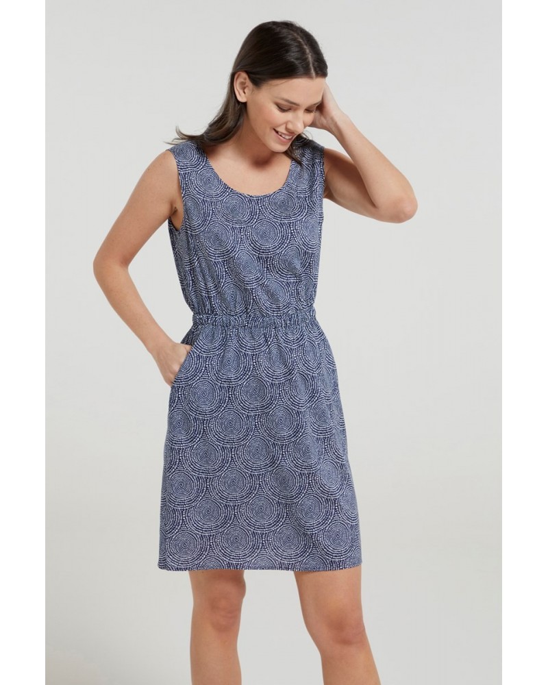 Fiji Womens Sleeveless Lightweight Dress Blue $17.84 Dresses & Skirts