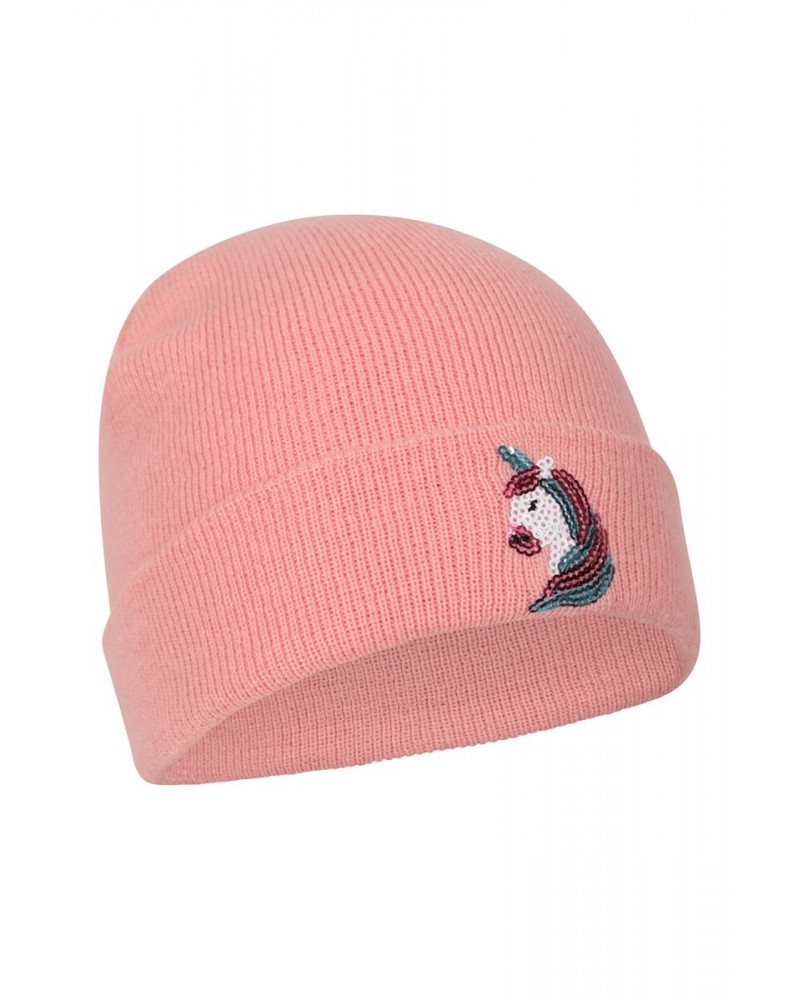 Sequin Kids Knitted Beanie Pink $9.68 Accessories