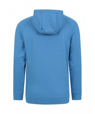 Alder Mens High Neck Printed Hoodie Blue $15.59 Tops