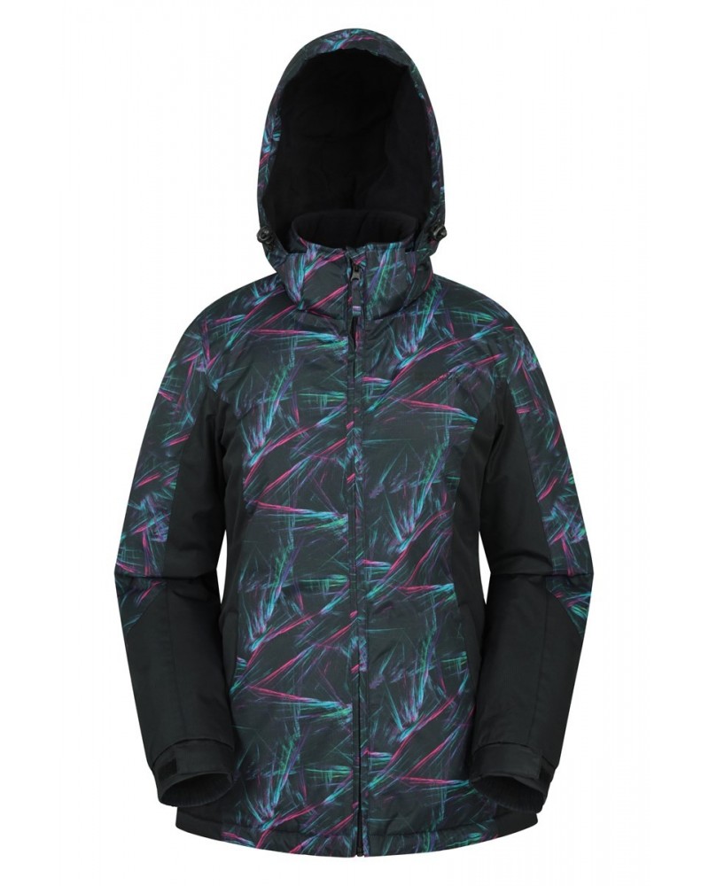 Dawn Womens Printed Ski Jacket Black $23.00 Jackets