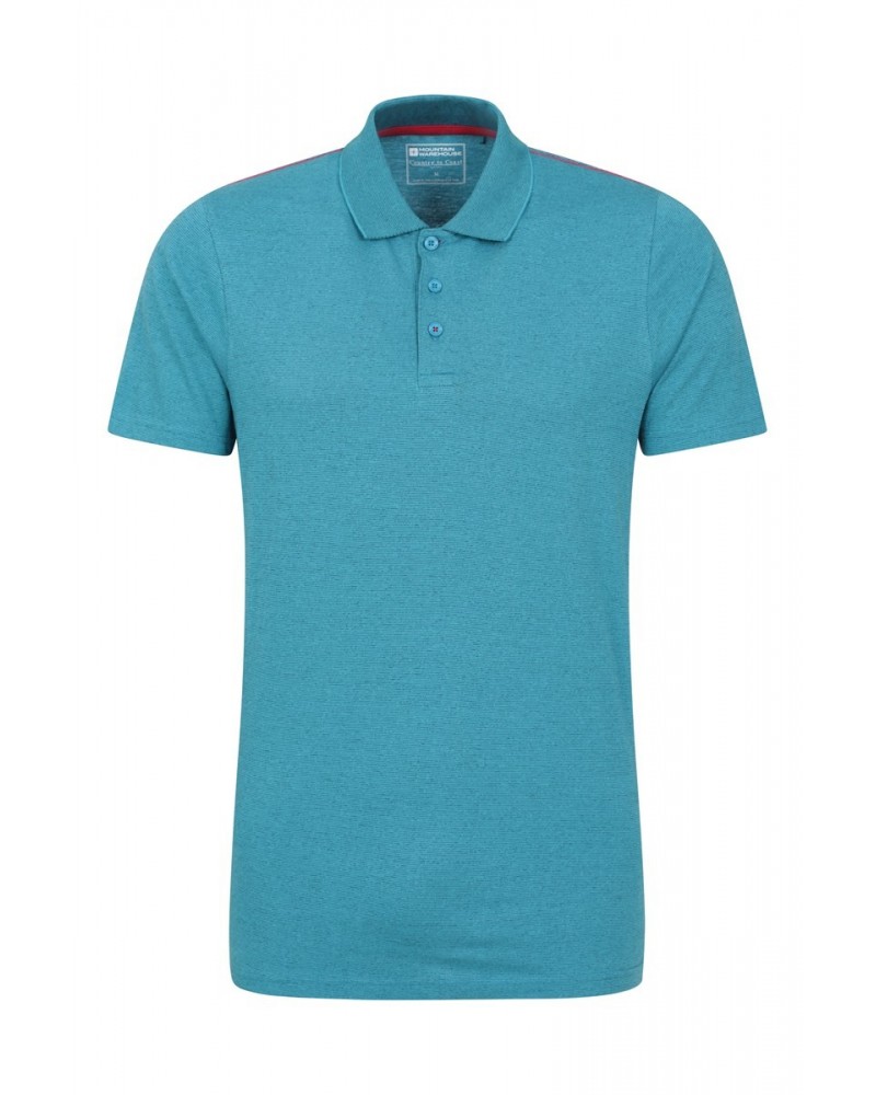 Cordyline Textured Mens Polo Deep Teal $14.52 Tops