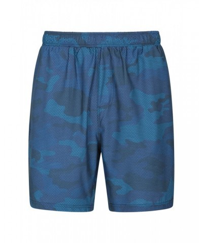 Hurdle Printed Mens Running Shorts Blue $13.99 Pants