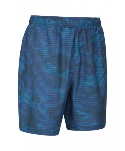 Hurdle Printed Mens Running Shorts Blue $13.99 Pants