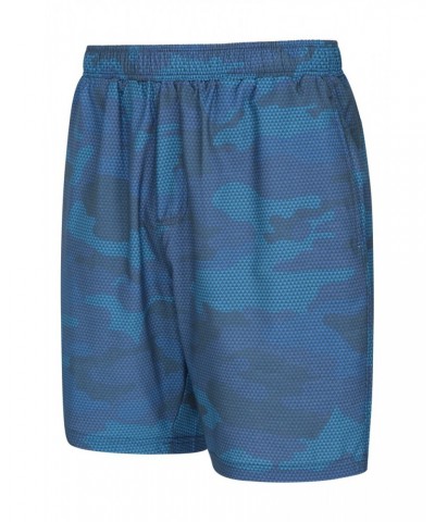 Hurdle Printed Mens Running Shorts Blue $13.99 Pants