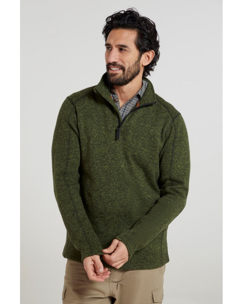 Idris II Mens Half-Zip Fleece Dark Khaki $24.00 Fleece