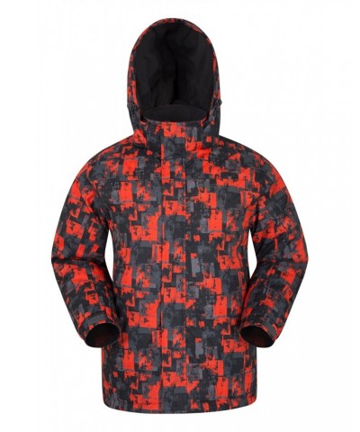 Shadow Mens Printed Ski Jacket Bright Orange $22.00 Jackets