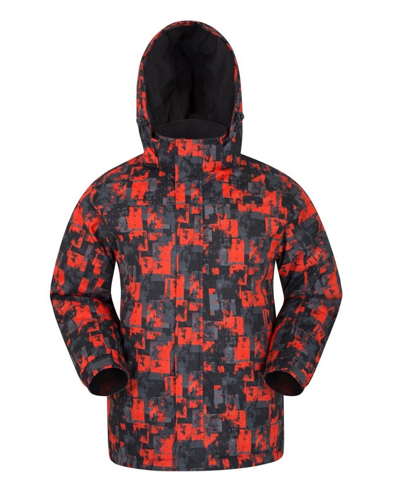 Shadow Mens Printed Ski Jacket Bright Orange $22.00 Jackets