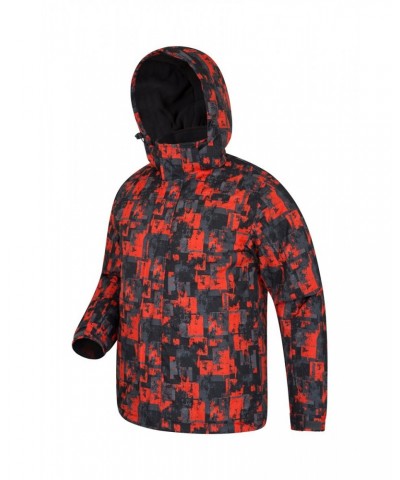 Shadow Mens Printed Ski Jacket Bright Orange $22.00 Jackets