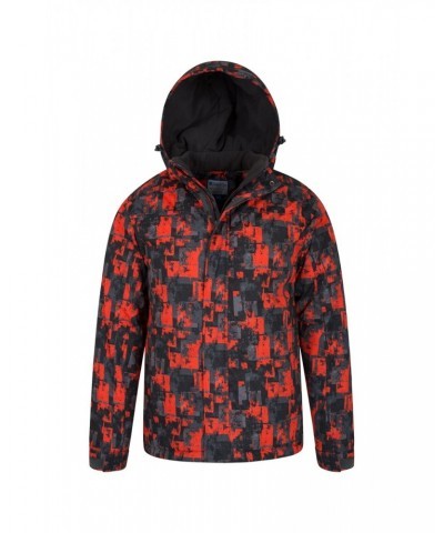 Shadow Mens Printed Ski Jacket Bright Orange $22.00 Jackets