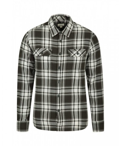 Trace Mens Flannel Long Sleeve Shirt Pale Blue $19.46 Tops