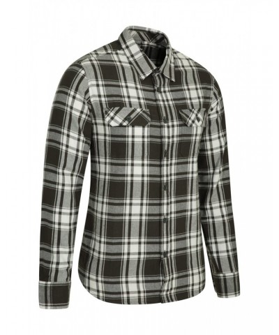 Trace Mens Flannel Long Sleeve Shirt Pale Blue $19.46 Tops