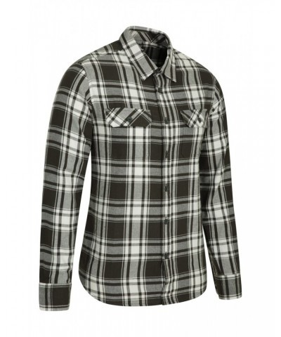 Trace Mens Flannel Long Sleeve Shirt Pale Blue $19.46 Tops