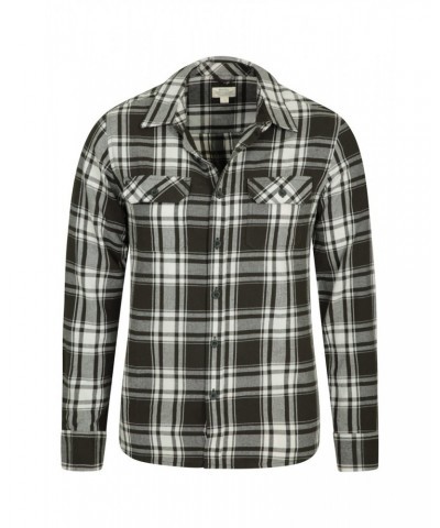 Trace Mens Flannel Long Sleeve Shirt Pale Blue $19.46 Tops