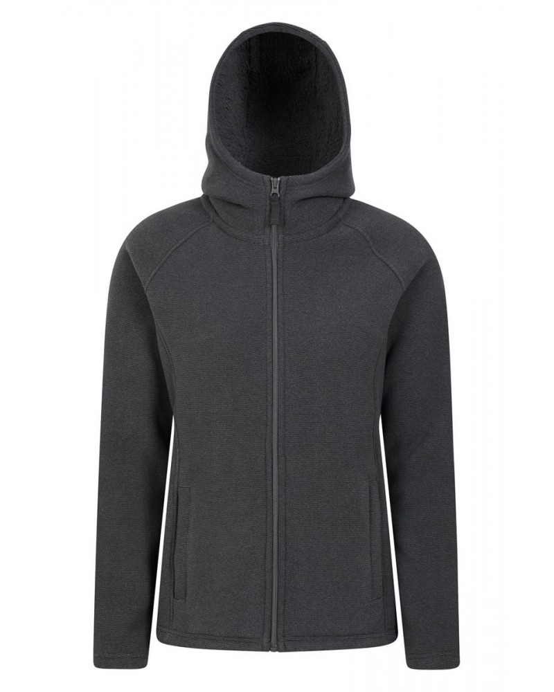 Hebridean Womens Fur Lined Fleece Hoodie Black $18.62 Fleece